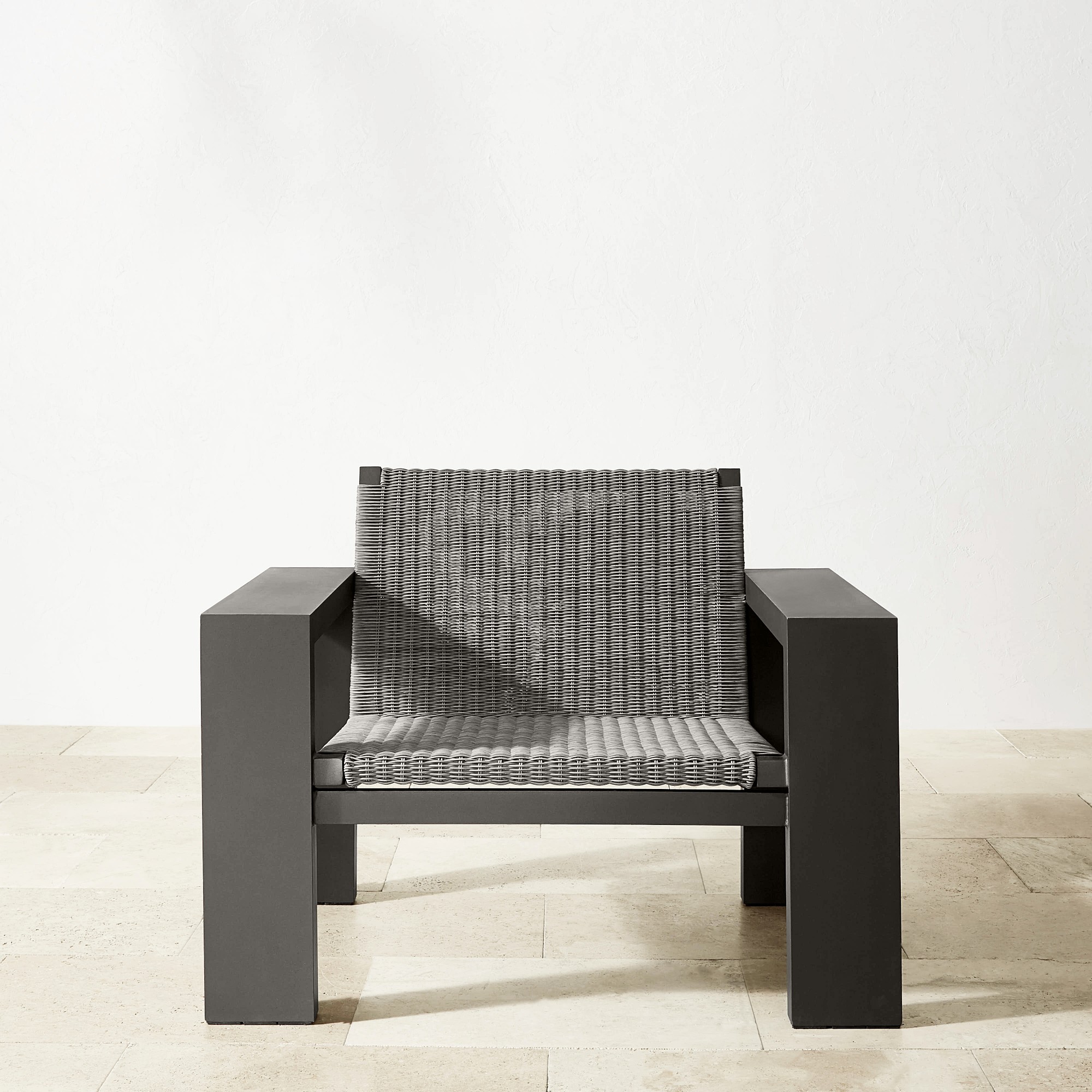Larnaca Outdoor Slate Grey Metal x All-Weather Weave Club Chair