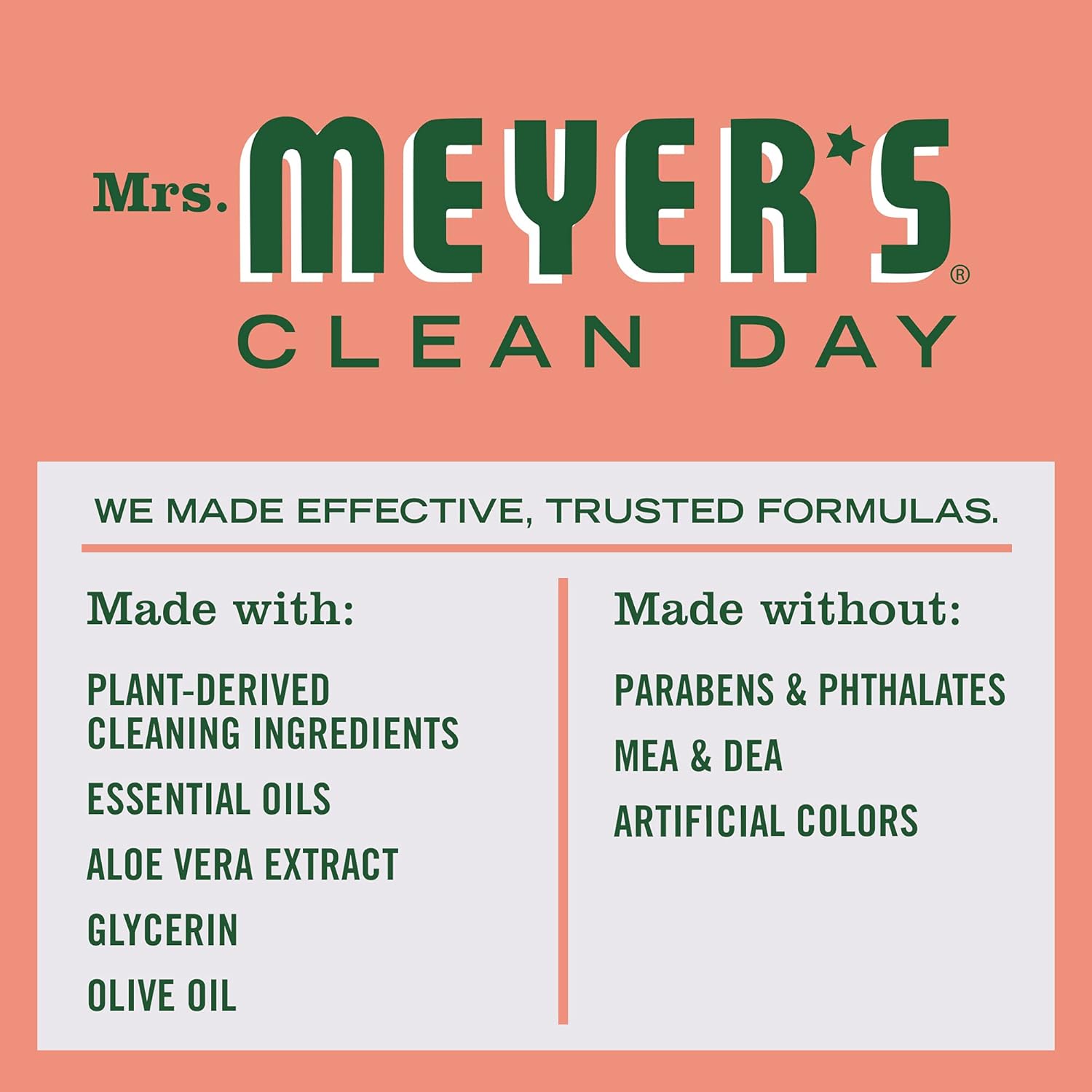 MRS. MEYER'S CLEAN DAY Liquid Hand Soap Refill, Cruelty Free and Biodegradable Formula, Lemon Verbena Scent, 33 oz