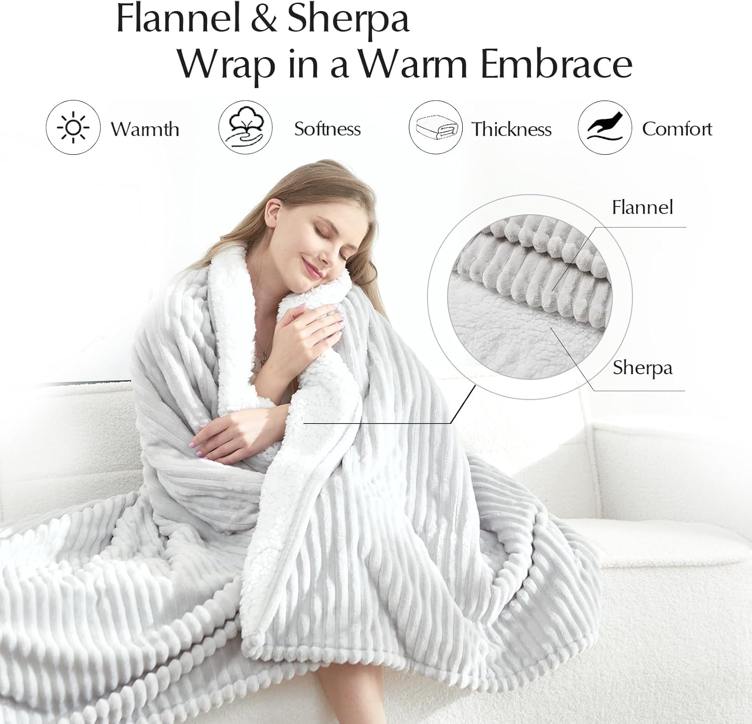 Heated Blanket Throw Size, Soft and Cozy Electric Heating Blanket for Bed, Automatic Safety System 6 Heating Levels & 4 Hours Auto-Off, 50