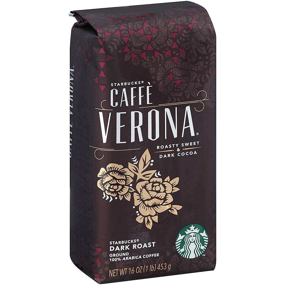 Starbucks Ground Coffee, Dark Roast Coffee, Caffè Verona, 100% Arabica, 1 bag (28 oz)