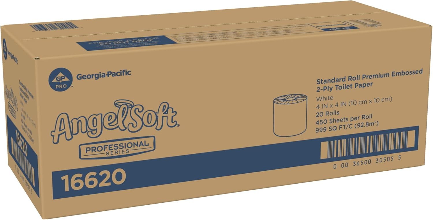 Georgia-Pacific Angel Soft Toilet Paper, 16880, Bulk Case of 80 Rolls, 450 Sheets Per Roll, Individually Wrapped, 2-Ply Soft and Strong Toilet Tissue