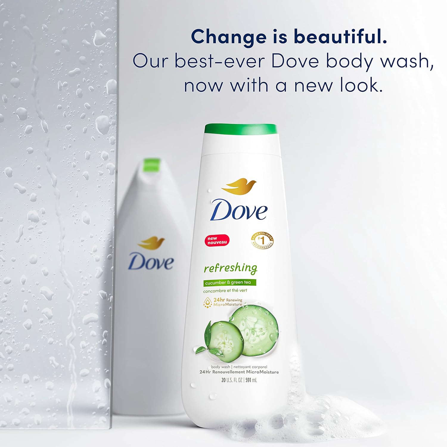 Dove Body Wash with Pump Refreshing Cucumber and Green Tea 3 Count Refreshes Skin Cleanser That Effectively Washes Away Bacteria While Nourishing Your Skin 30.6 oz