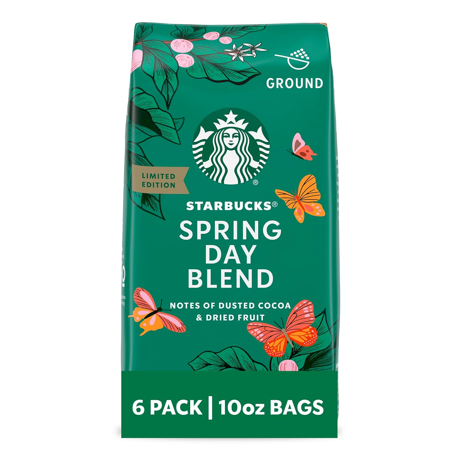 Starbucks Ground Coffee, Medium Roast Coffee, Pike Place Roast, 100% Arabica, 1 Bag (28 Oz)
