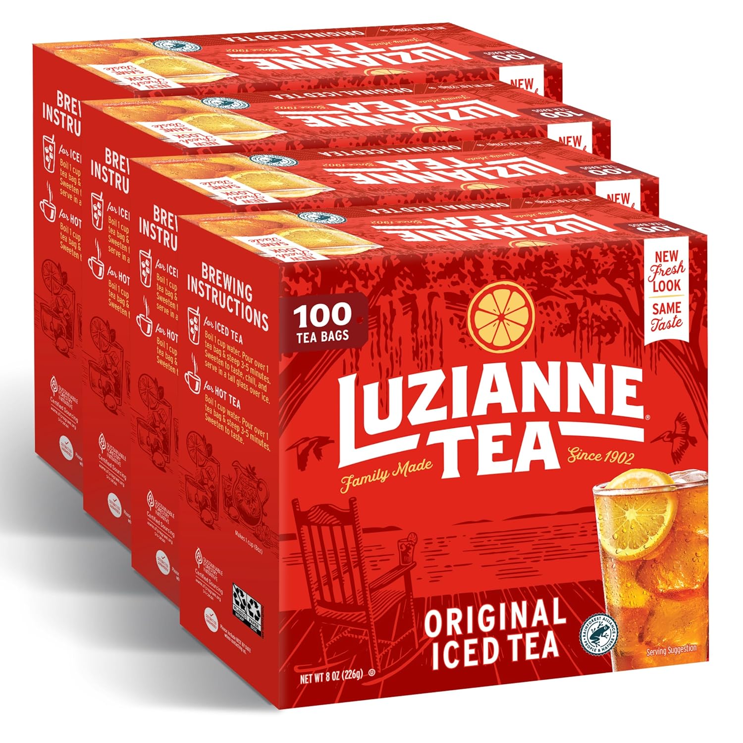 Luzianne Unsweetened Iced Tea Bags, Gallon Size, 24ct Box (Pack of 1)