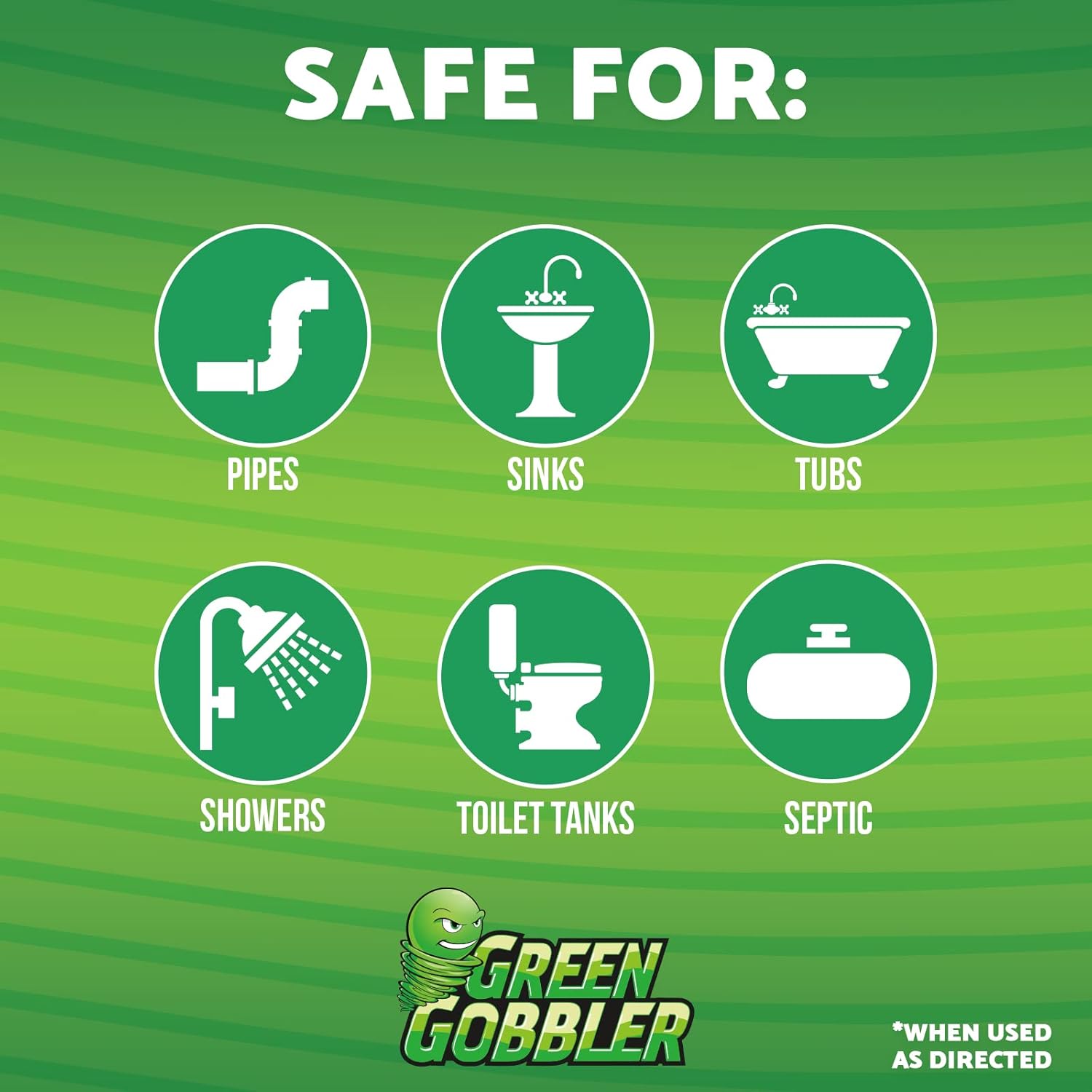 Green Gobbler Drain Cleaner & Deodorizer FRESH SCENT Sticks for Toilet Tanks, Sinks, Bathtub Drains, Washing Machine Drains and Garbage Disposals - 24 Pieces