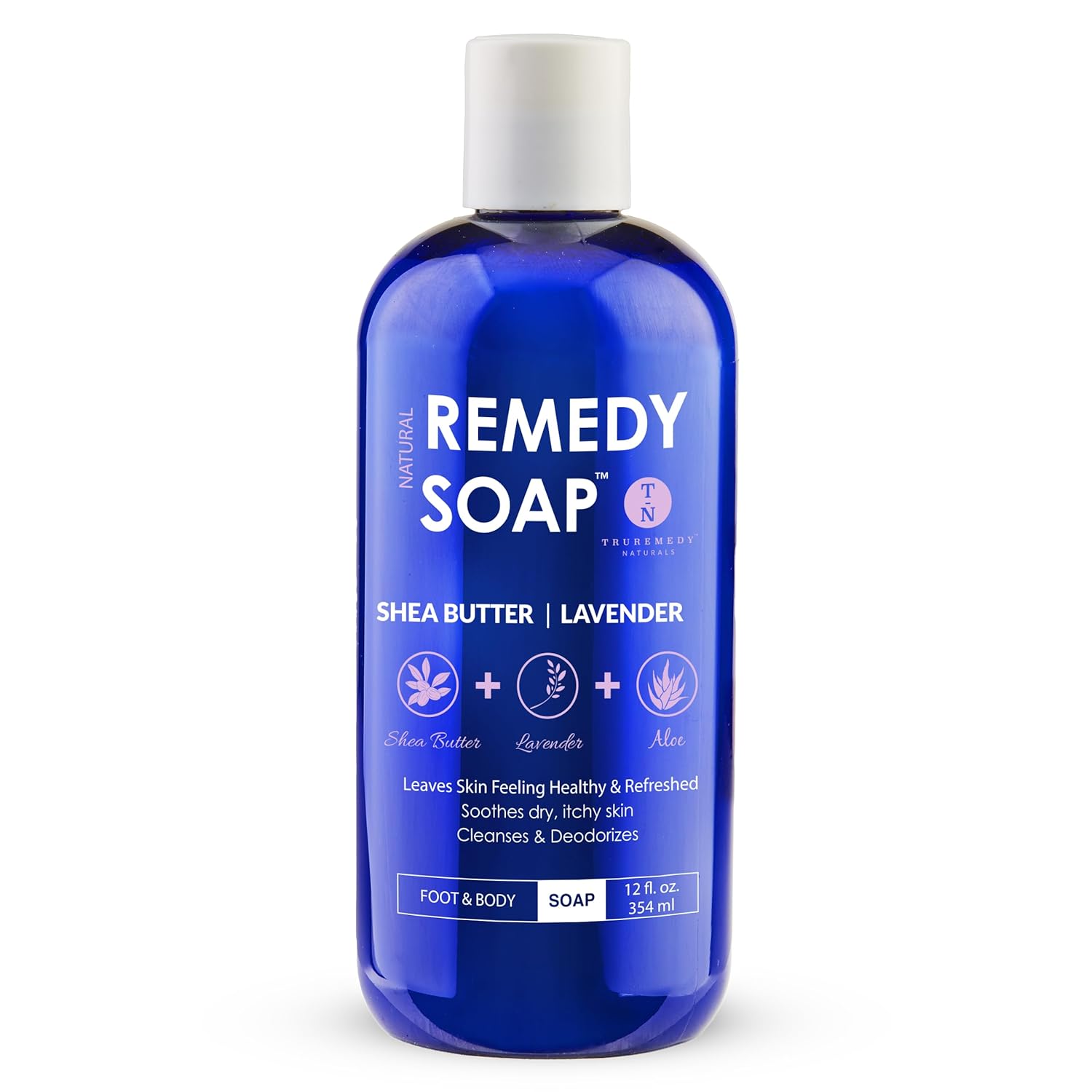 Truremedy Naturals Remedy 12oz Tea Tree Oil Body Wash - Tea Tree Soap with Aloe and Peppermint Oil - Helps with Strong Odor and Skin Irritations - Moisturizing Foot Wash - For All Skin Types