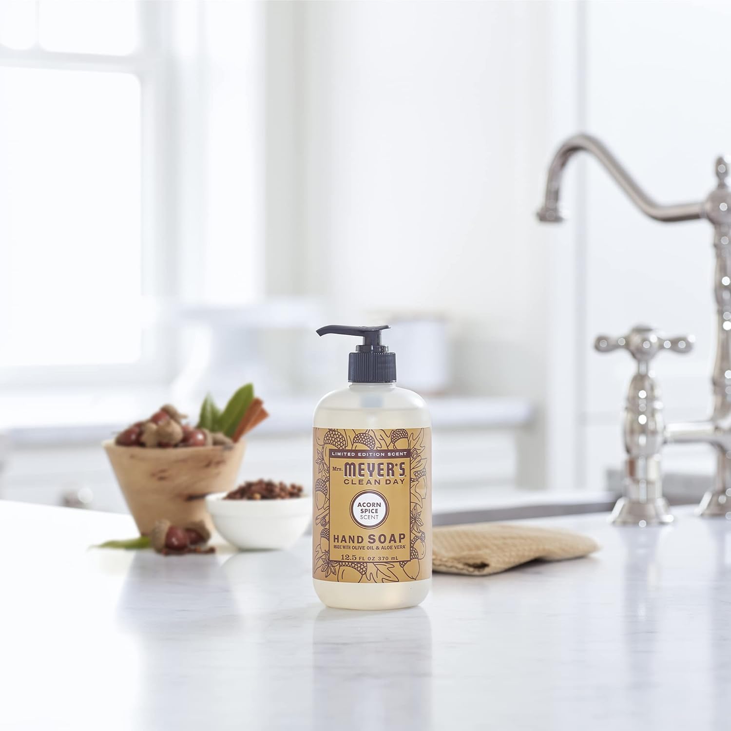 MRS. MEYER'S CLEAN DAY Hand Soap, Made with Essential Oils, Biodegradable Formula, Honeysuckle, 12.5 fl. oz - Pack of 3