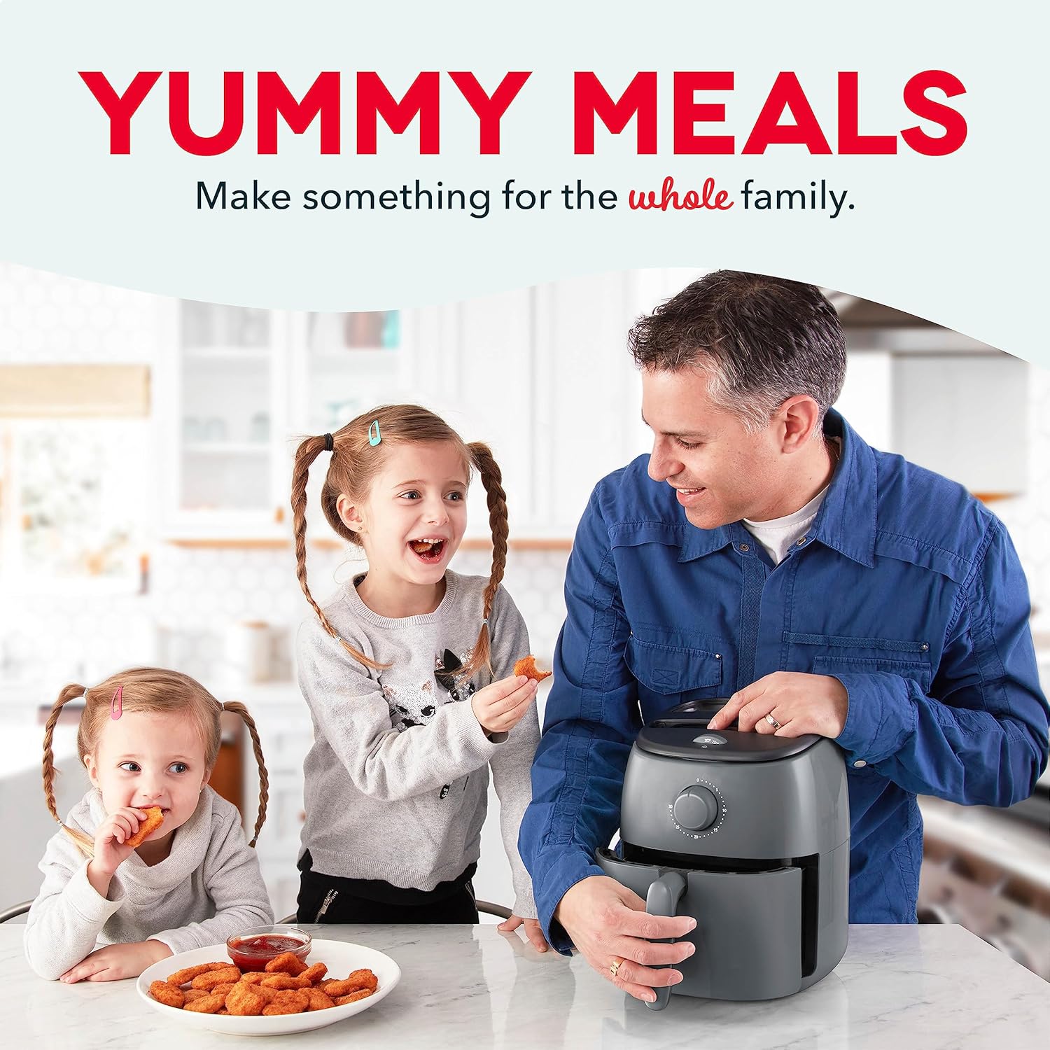 DASH Tasti-Crisp™ Electric Air Fryer Oven, 2.6 Qt., Aqua – Compact Air Fryer for Healthier Food in Minutes, Ideal for Small Spaces - Auto Shut Off, Analog, 1000-Watt