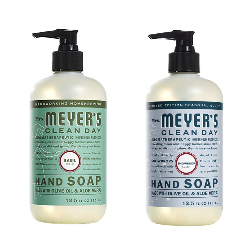 MRS. MEYER'S CLEAN DAY Hand Soap, Made with Essential Oils, Biodegradable Formula, Honeysuckle, 12.5 fl. oz - Pack of 3