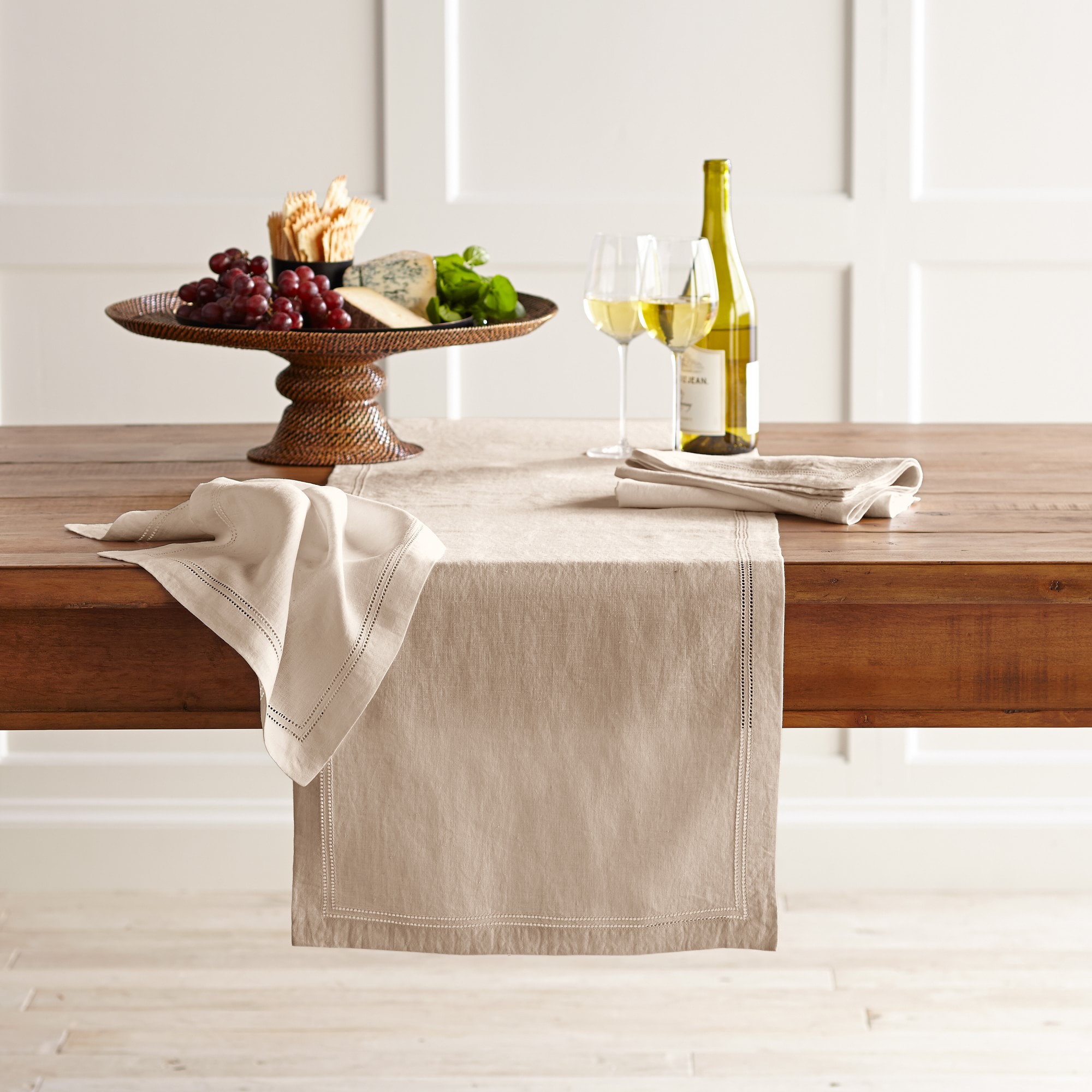 Linen Double Hemstitch Table Runner