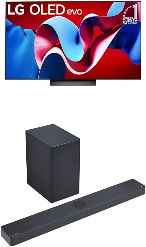 LG 83-Inch Class OLED evo C4 Series Smart TV 4K Processor Flat Screen with Magic Remote AI-Powered with Alexa Built-in (OLED83C4PUA, 2024)