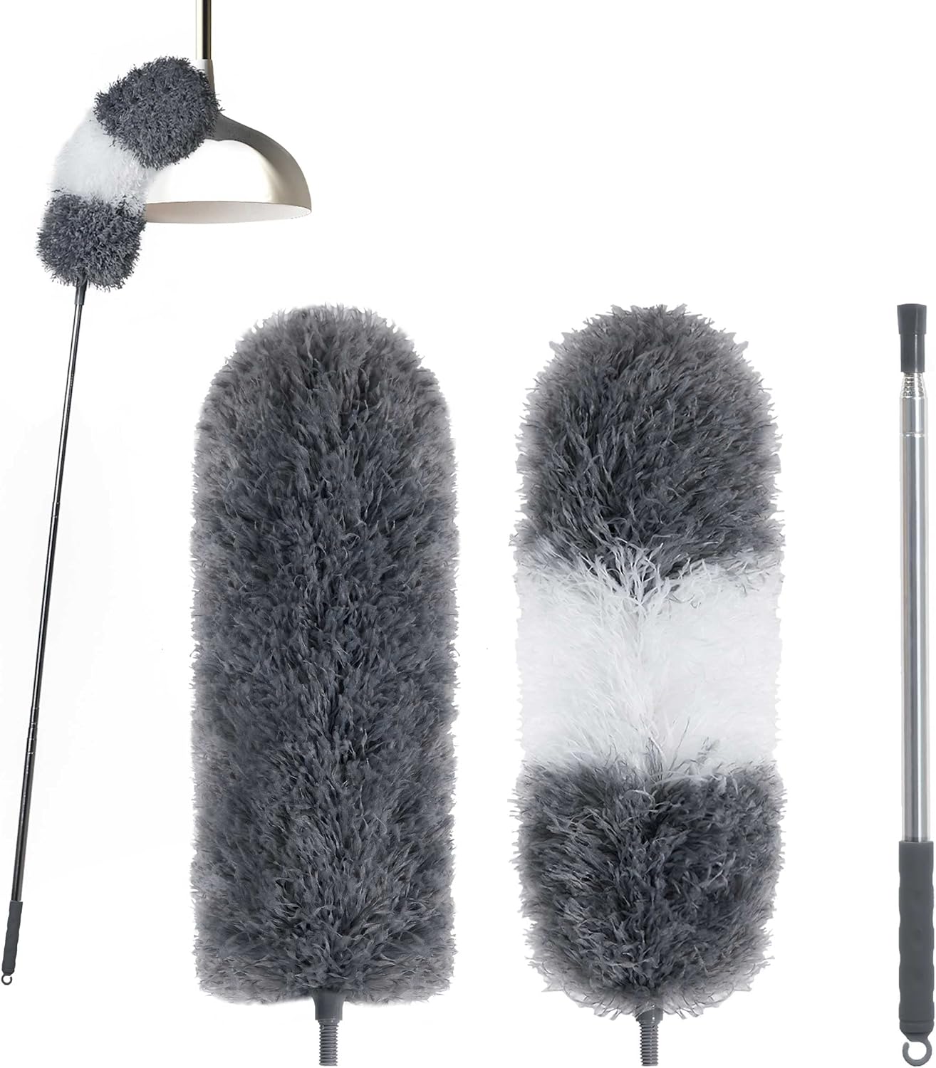 BOOMJOY Microfiber Feather Duster with Extendable Pole, 100