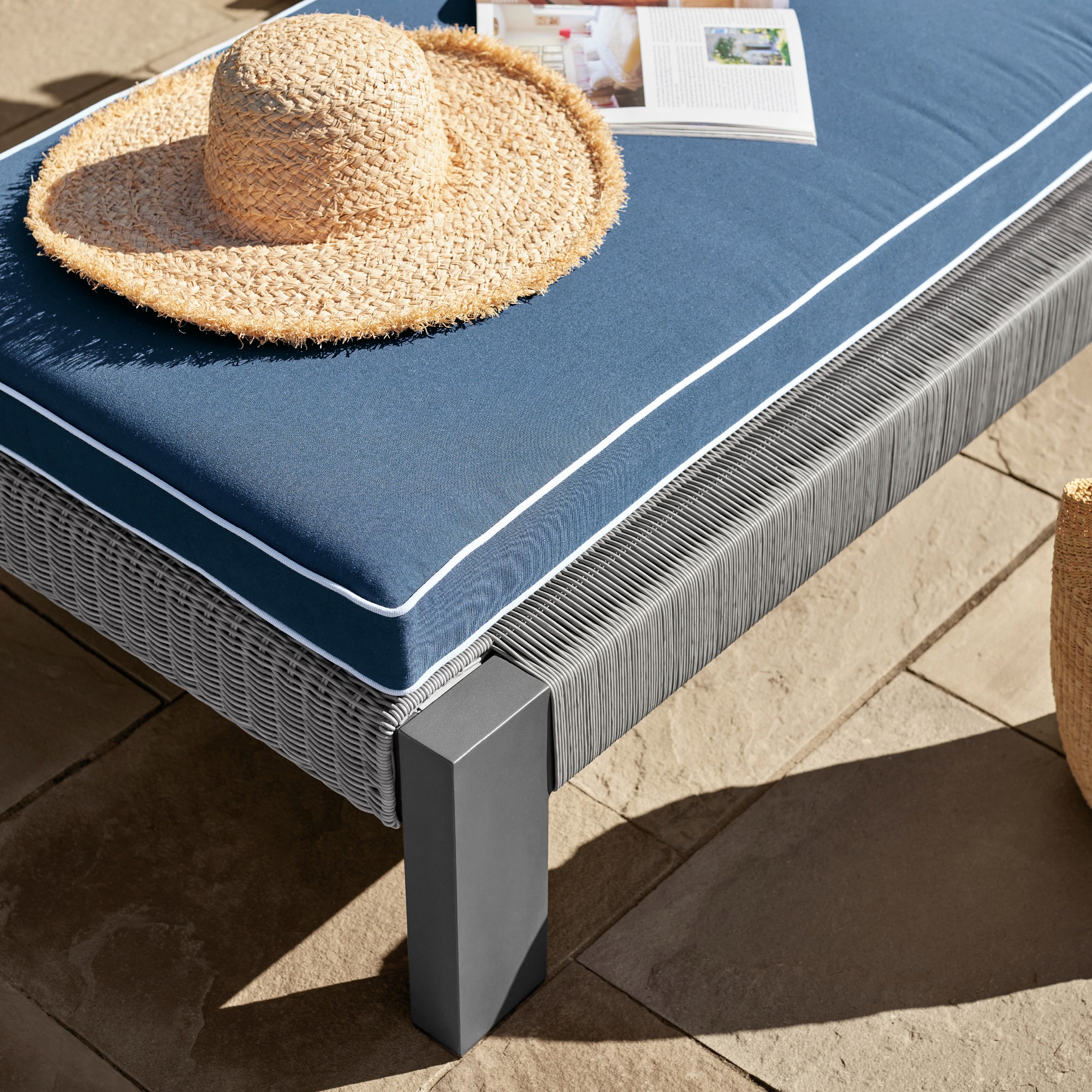 Larnaca Outdoor Grey Teak x All-Weather Weave Chaise