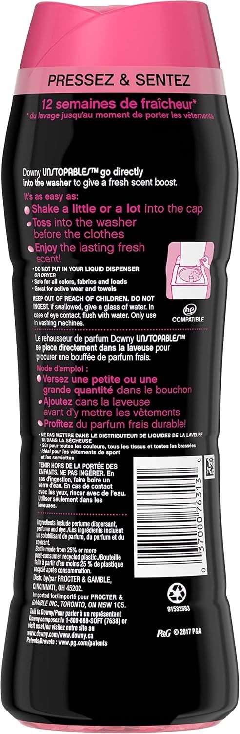 Downy Unstopables In Wash Scent Booster Beads, Fresh Scent, 24 oz, Downy Scent Booster Beads, Unstoppable Laundry Beads, Odor Protection