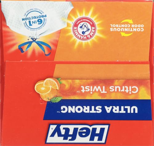 Hefty Ultra Strong Tall Kitchen Trash Bags, Citrus Twist Scent, 13 Gallon, 40 Count