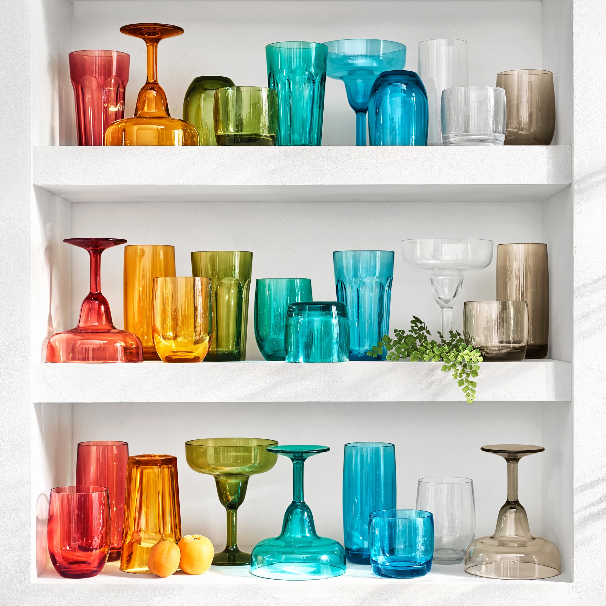 DuraClear® Tritan Outdoor Multicolored Faceted Tumblers, Set of 6