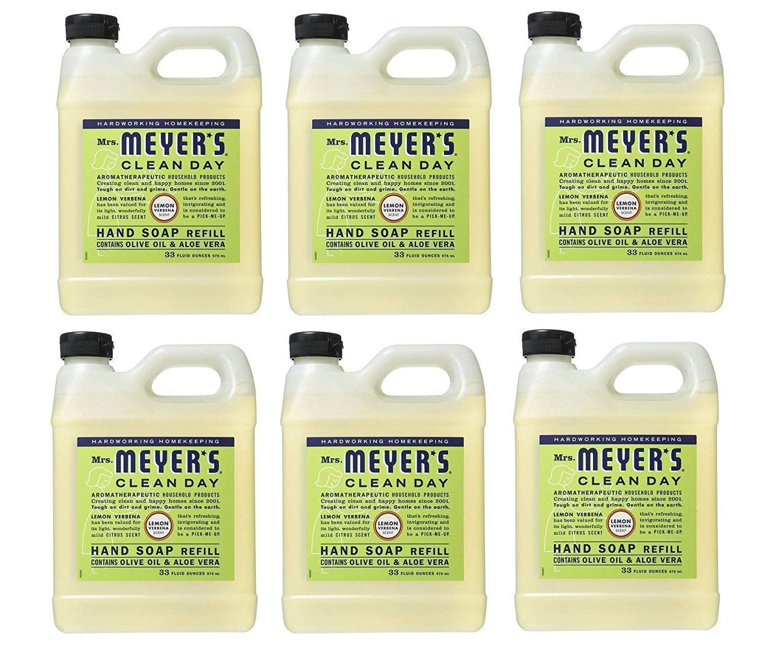 MRS. MEYER'S CLEAN DAY Liquid Hand Soap Refill, Cruelty Free and Biodegradable Formula, Lemon Verbena Scent, 33 oz