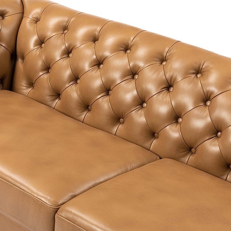 Patricio Tufted Genuine Leather Elegant Design Classic Chesterfield Sofa