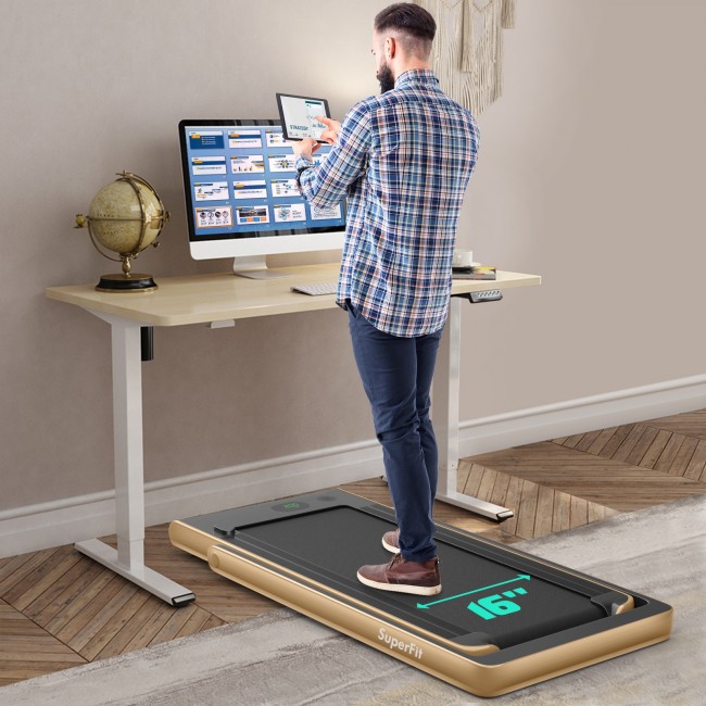 2 in 1 Folding Treadmill with Bluetooth Speaker Remote Control