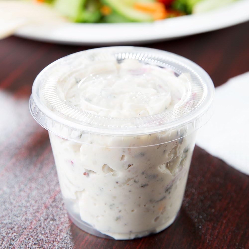 Comfy Package [2 oz. - 100 Count Clear Disposable Plastic Portion Cups with Lids - Soufflé Cups, Jello Shot Cups With Lids, Clear Plastic Containers Perfect for salad Dressing and More