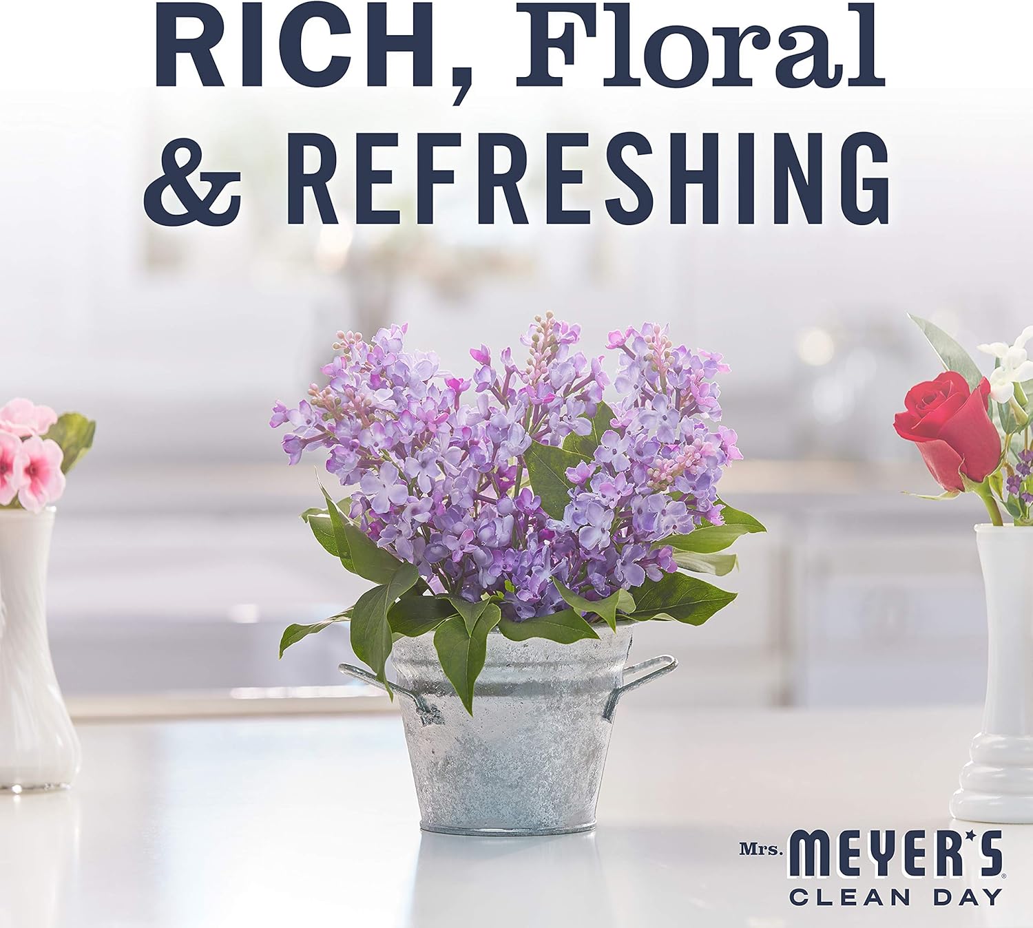 MRS. MEYER'S CLEAN DAY Liquid Dish Soap, Biodegradable Formula, Basil, 16 fl. oz - Pack of 3