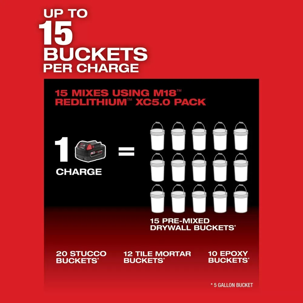 Milwaukee 2810-20 M18 FUEL 18V 1/2-Inch Variable-Speed Mud Mixer - Bare Tool