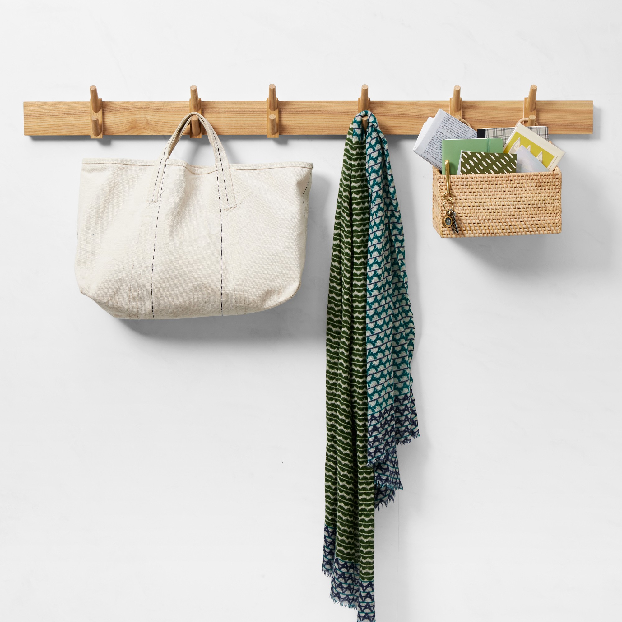 Hold Everything Adjustable Row of Hooks, 48