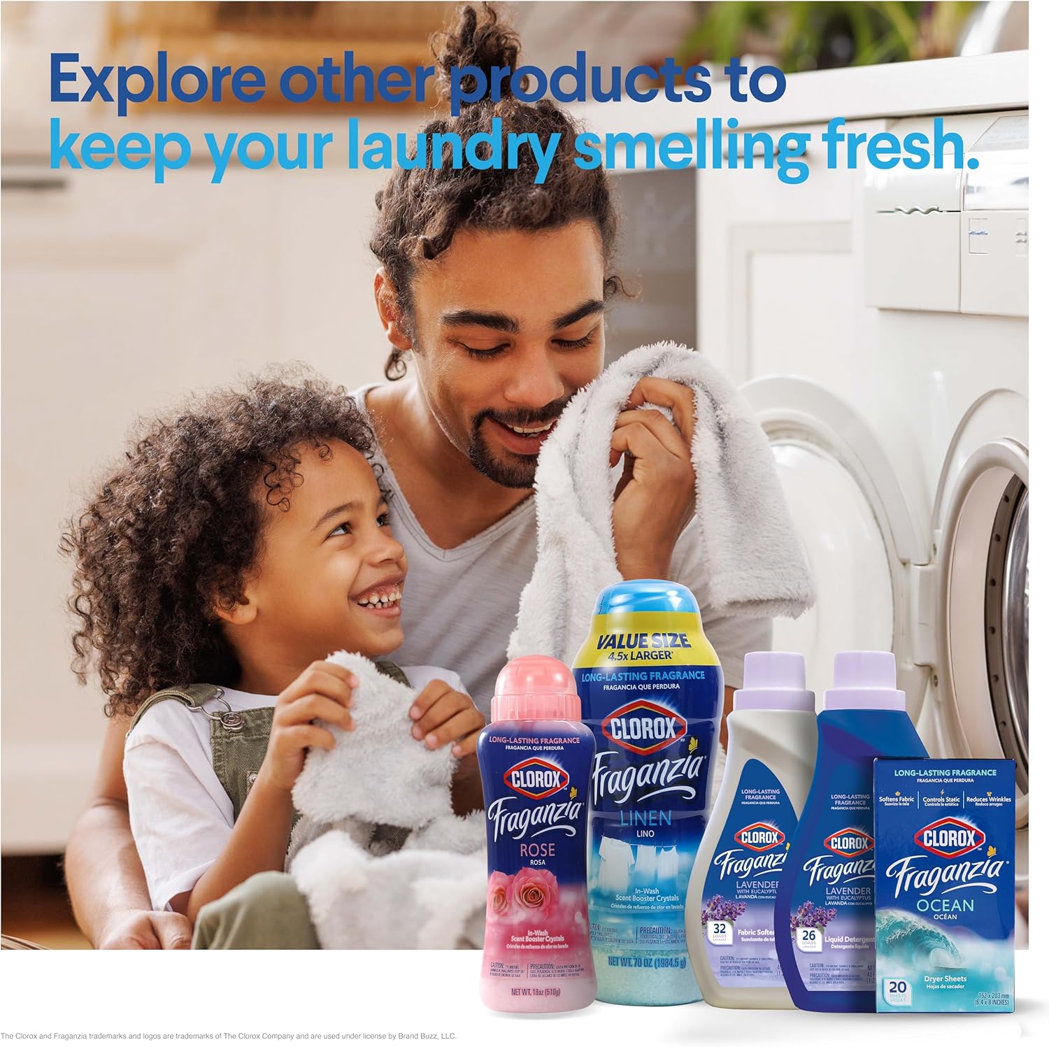 Clorox Fraganzia In-Wash Scent Booster Crystals in Ocean Scent, 18 Oz Twin Pack | Laundry Scent Booster Crystals | In-wash Scent Booster for Fresh Laundry in Ocean Scent 18 Ounce Twin Pack, 36oz