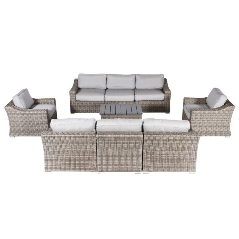 Dayse Wicker/Rattan 8 - Person Seating Group with Cushions