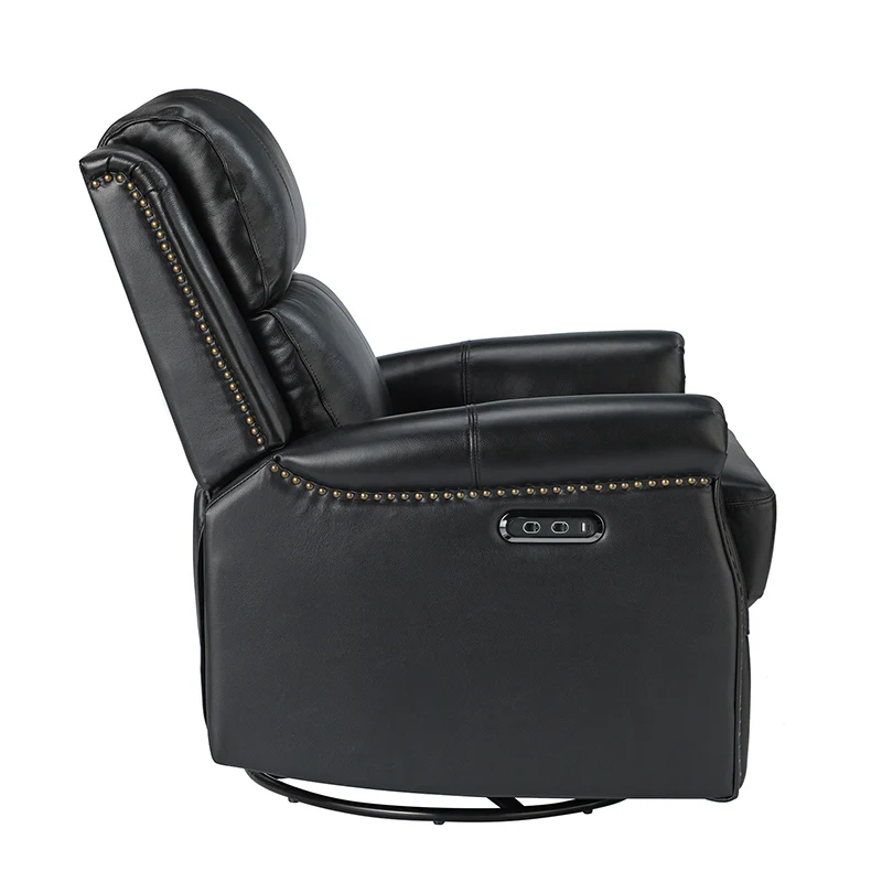 Kaietan Genuine Leather Power Rocking Recliner