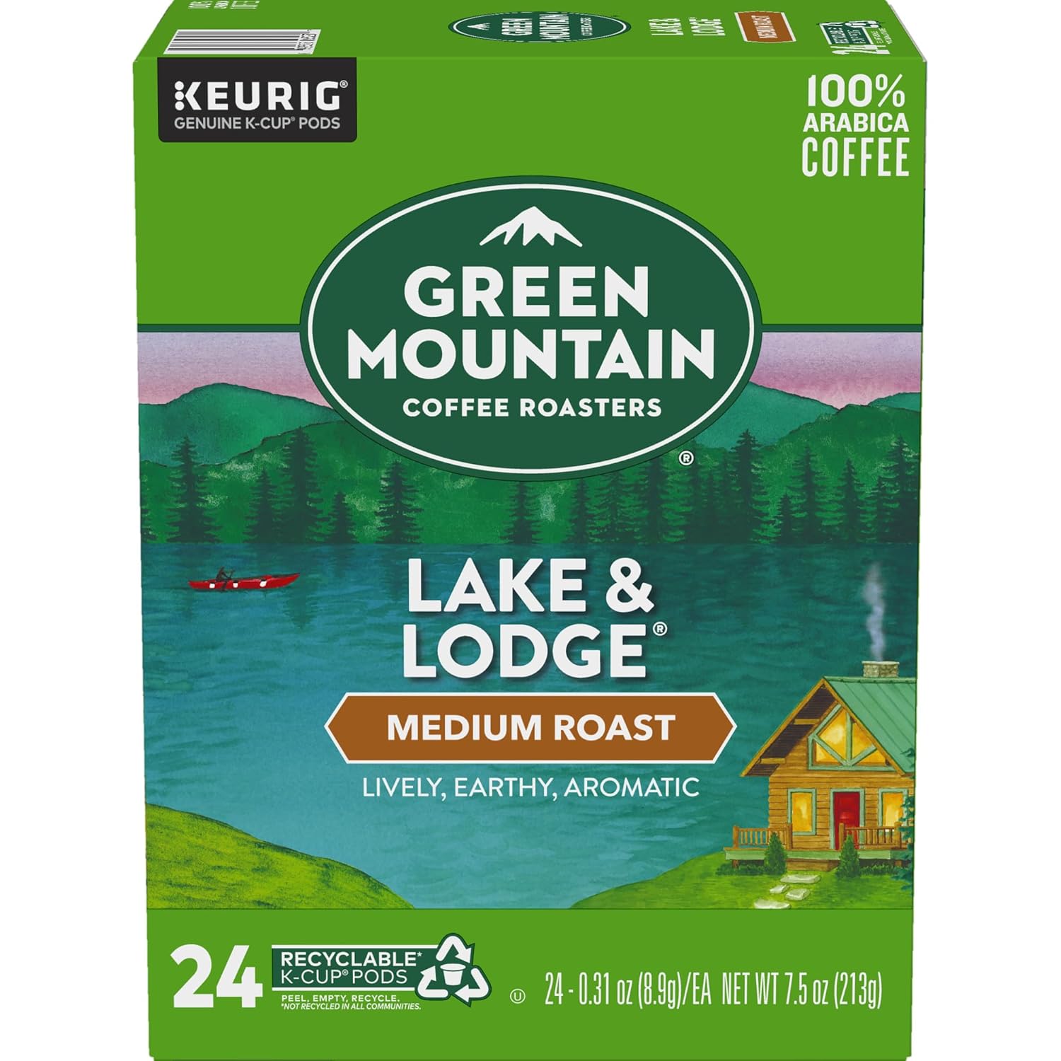 Green Mountain Coffee Roasters Half Caff Keurig Single-Serve K-Cup pods, Medium Roast Coffee, 72 Count (6 Packs of 12)