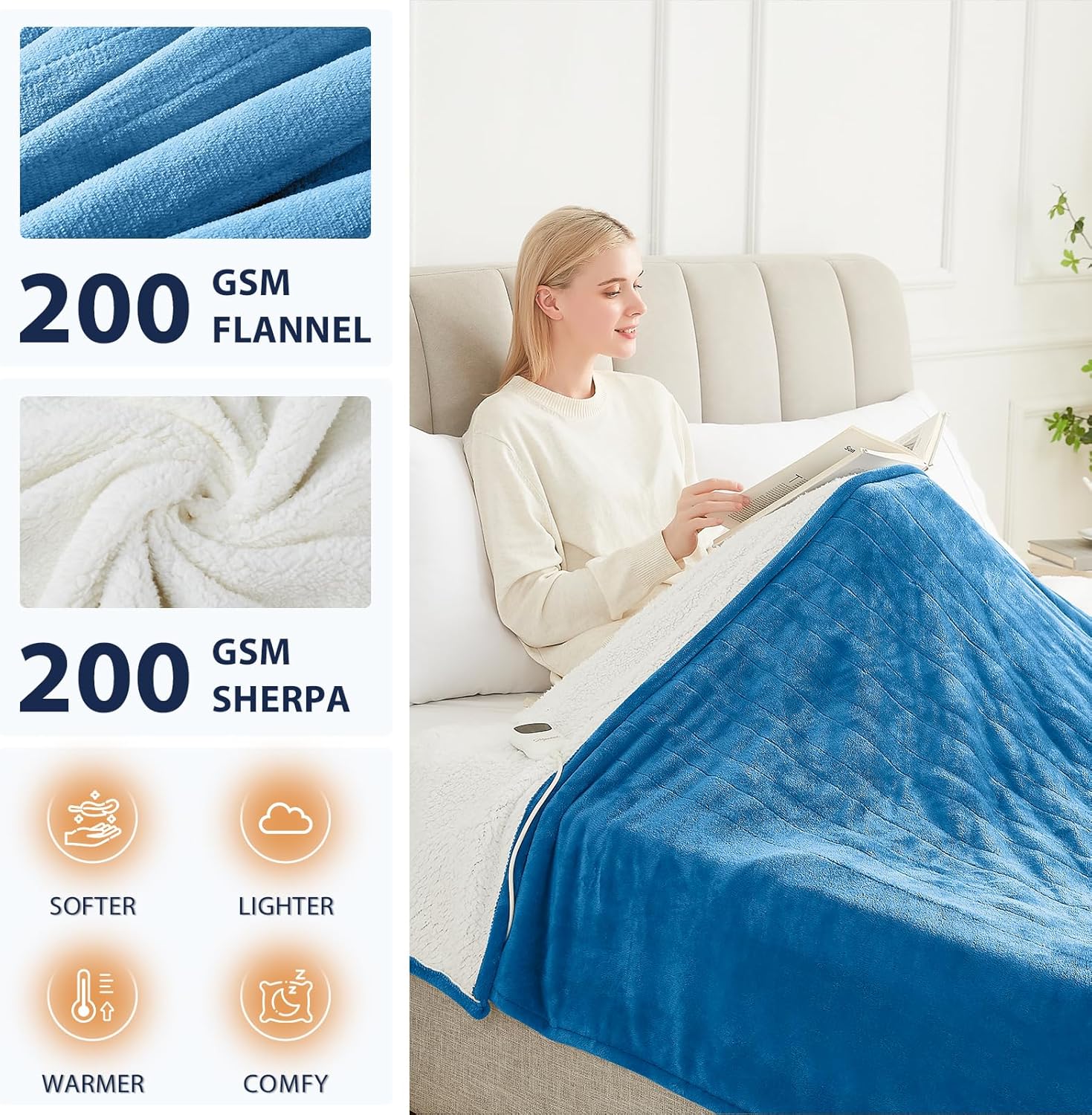 Homemate Heated Blanket Electric Throw - 50