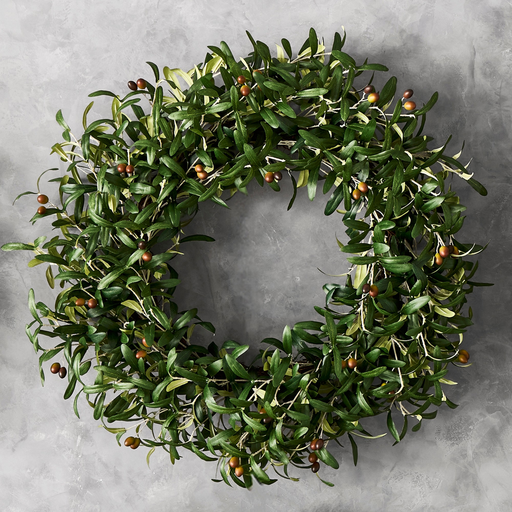 UV Protected Faux Olive Wreath, 26