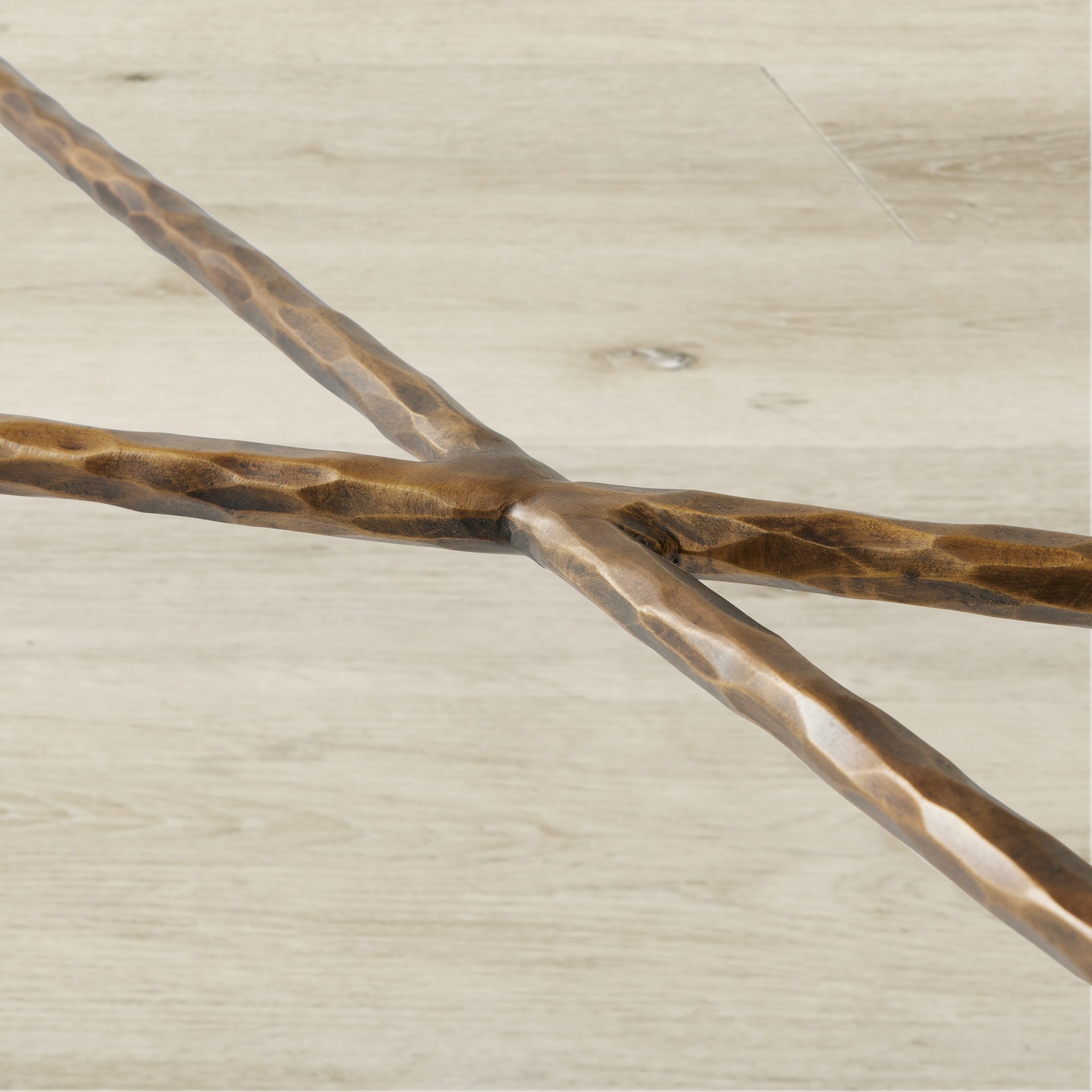 Azurra Hammered Metal Console (60