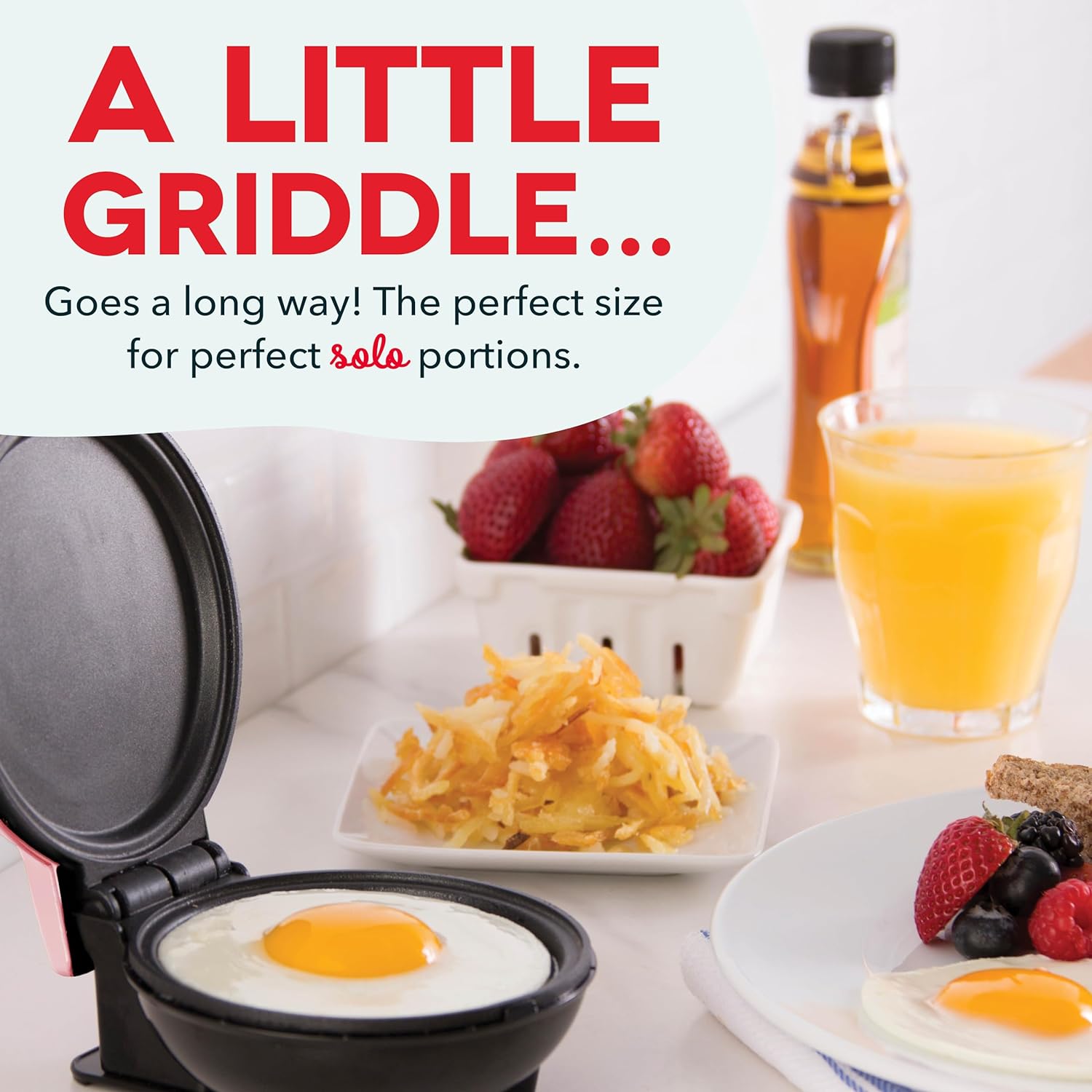 DASH Mini Maker Electric Round Griddle for Individual Pancakes, Cookies, Eggs & other on the go Breakfast, Lunch & Snacks with Indicator Light + Included Recipe Book - Aqua,4 Inch