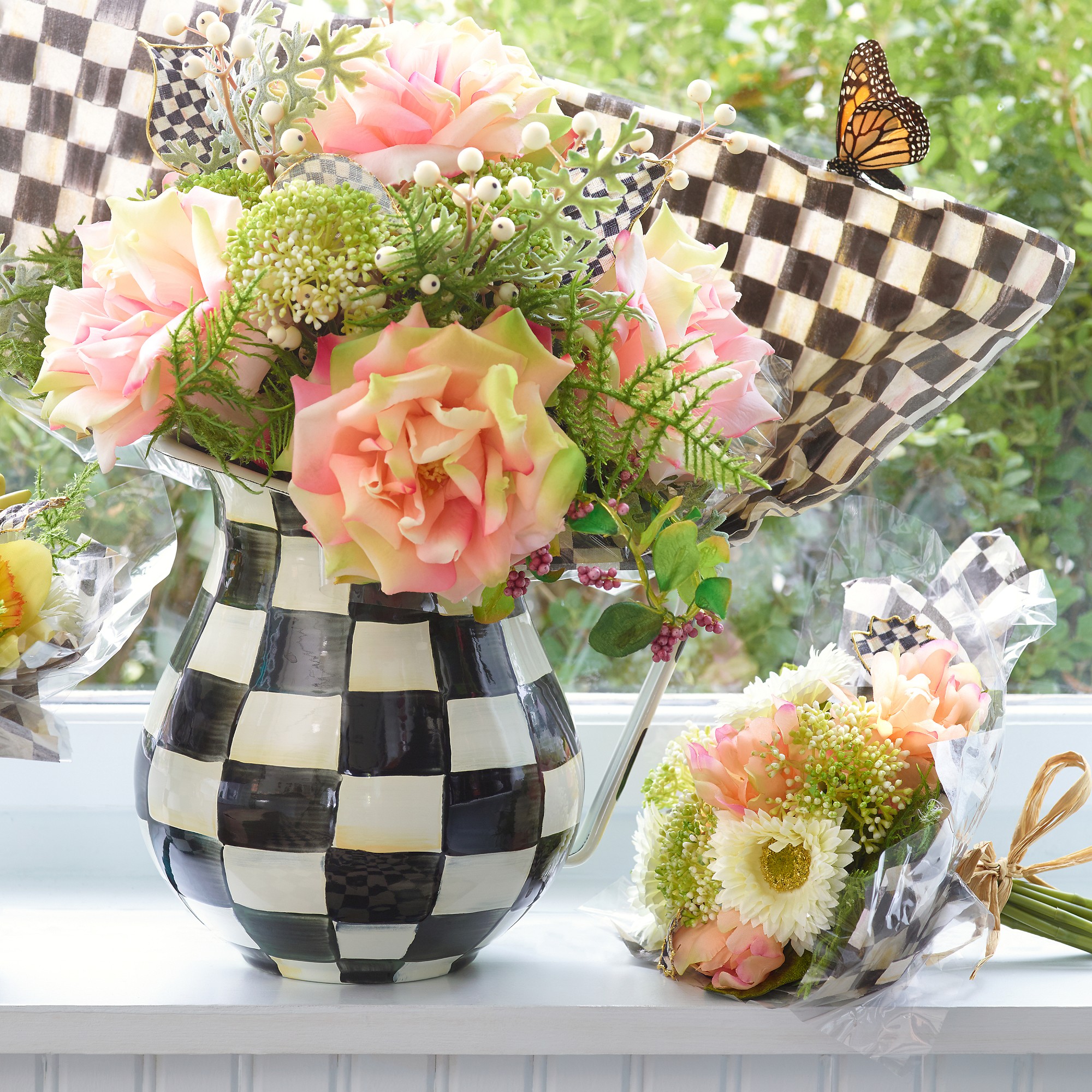 Mackenzie-Childs Courtly Check Pitcher