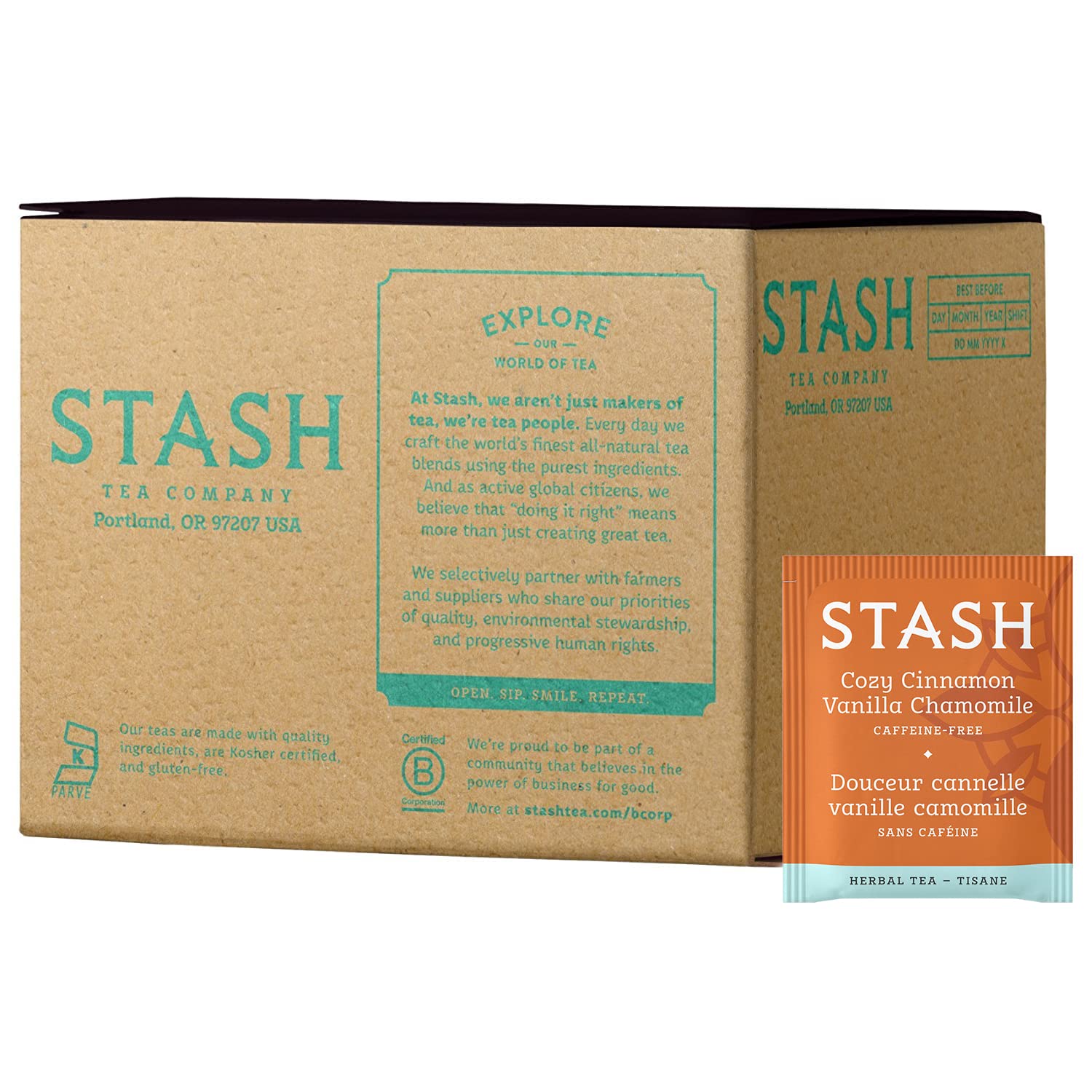 Stash Tea Double Bergamot Earl Grey Black Tea, Box of 100 Tea Bags