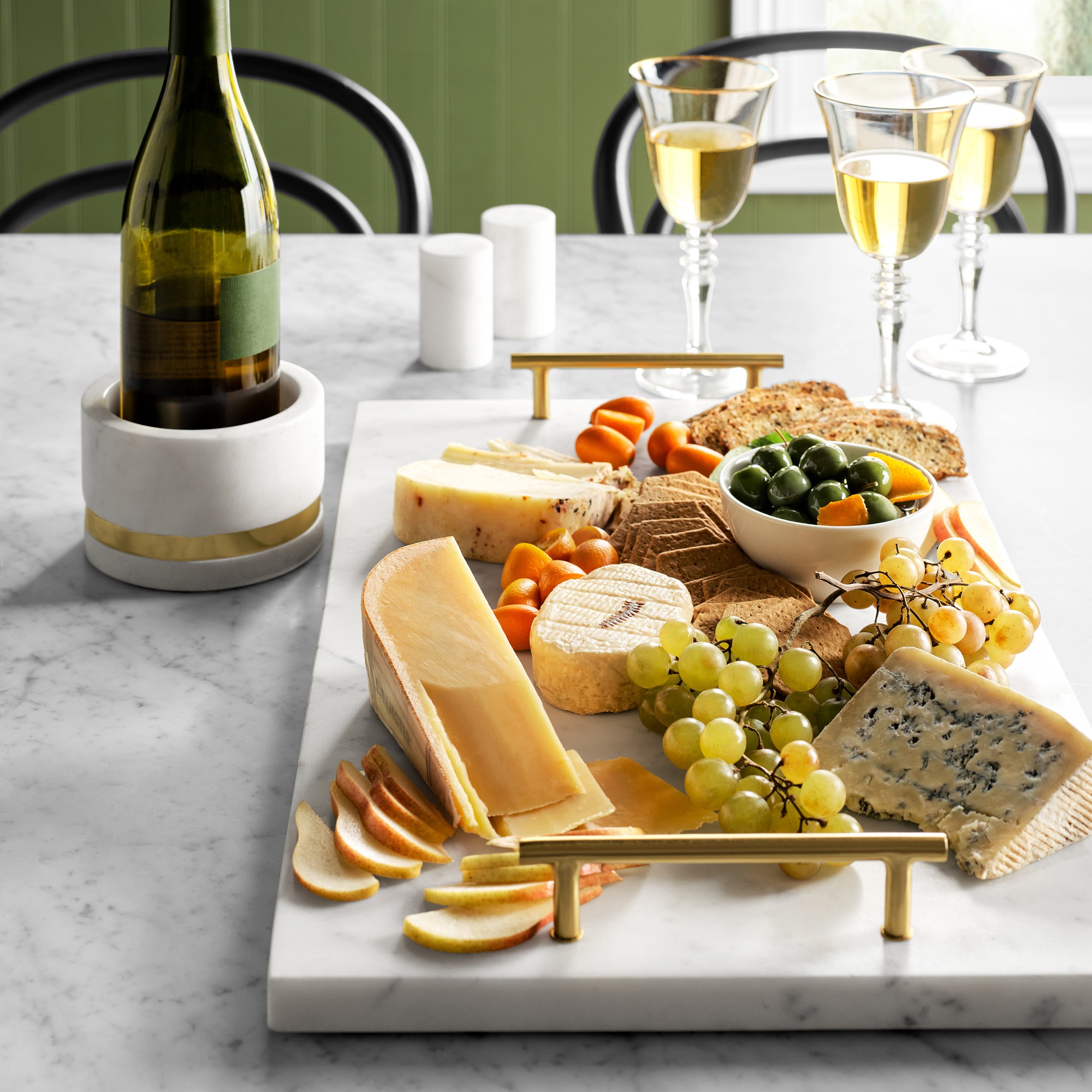 Marble & Brass Wine Coaster