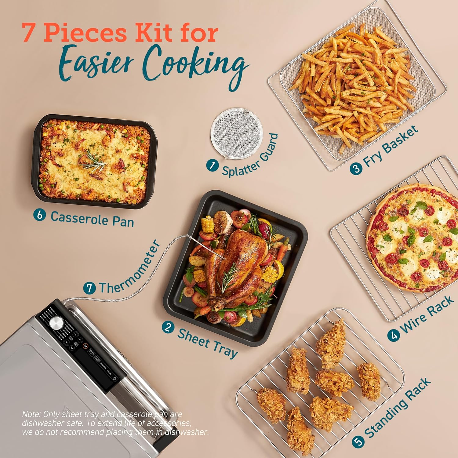 COSORI Smart 11-in-1 Air Fryer Toaster Oven Combo, Airfryer Convection Oven Countertop, Bake, Roast, Reheat, Broil, Dehydrate, 94 Recipes & 3 Accessories, 26QT, Silver, Stainless Steel