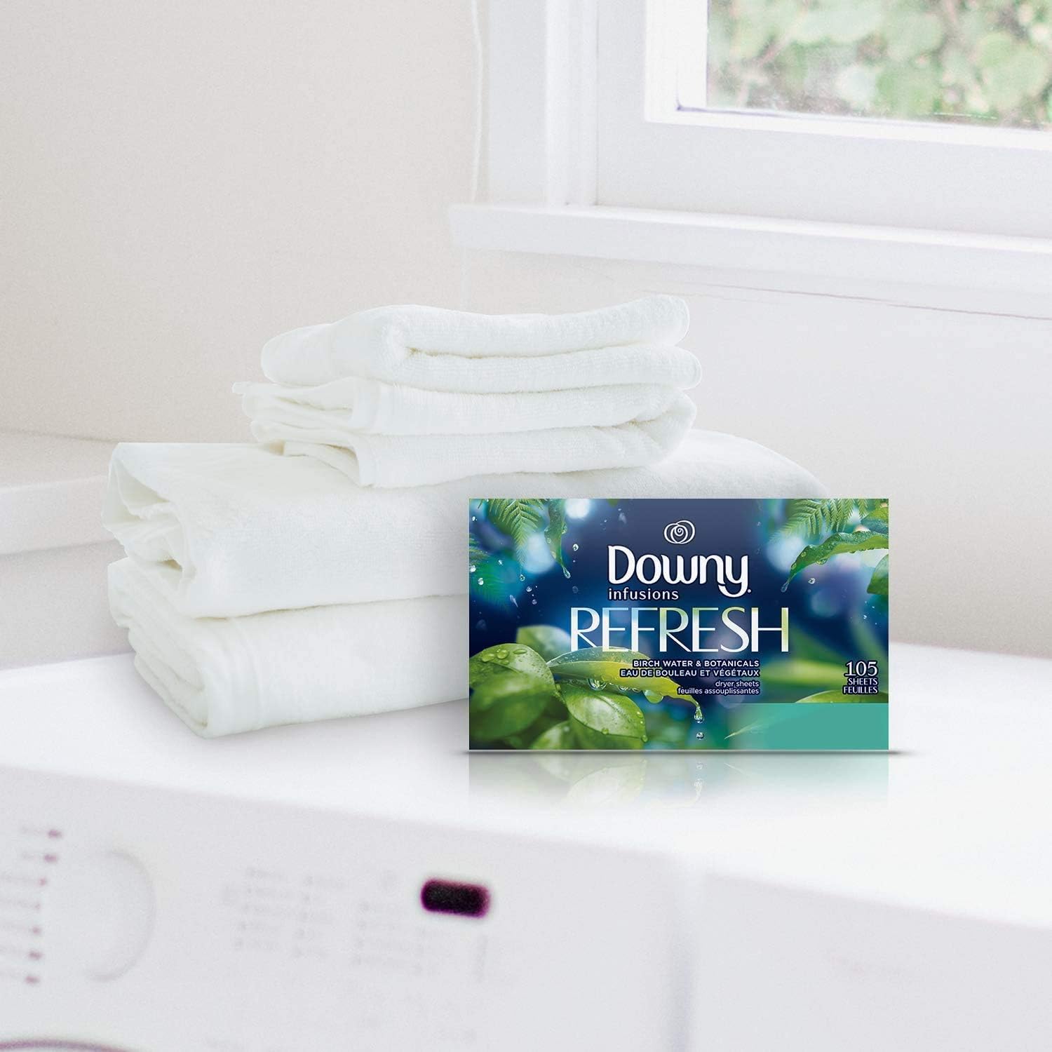 Downy Infusions Mega Dryer Sheets, Laundry Fabric Softener, CALM, Lavender and Vanilla Bean, 180 Count (3 box of 60 sheets)