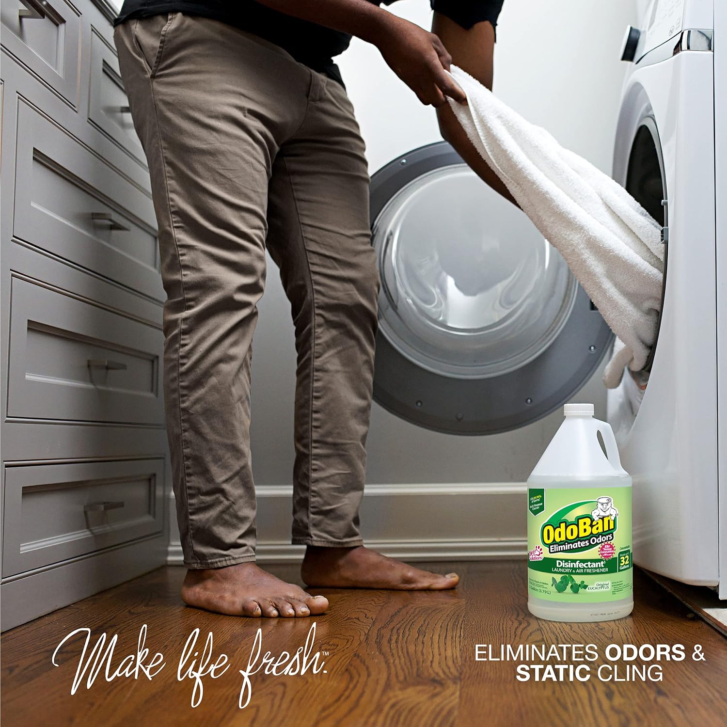 OdoBan Disinfectant Concentrate and Odor Eliminator, 2 Gallons, Cotton Breeze Scent