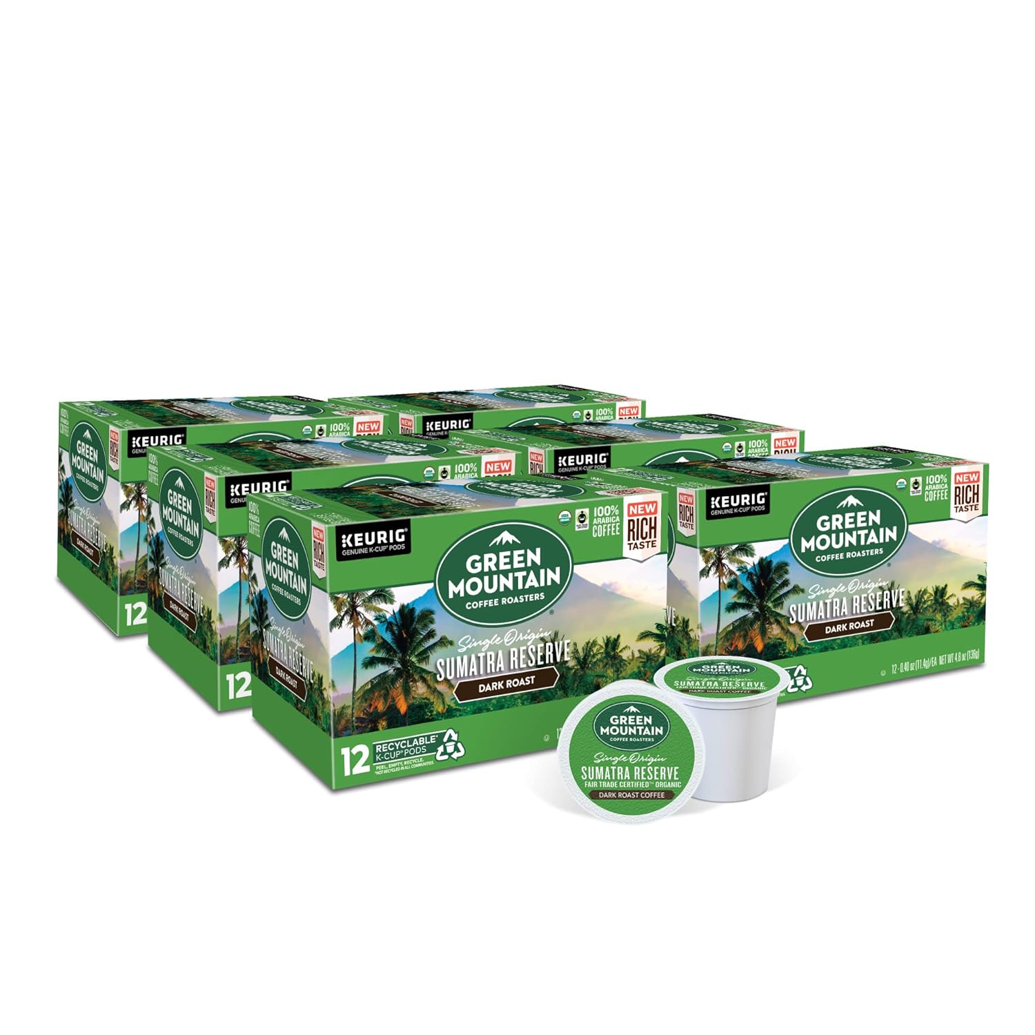 Green Mountain Coffee Roasters Dark Magic Keurig Single-Serve K-Cup Pods, Dark Roast Coffee, 72 Count (6 Packs of 12)