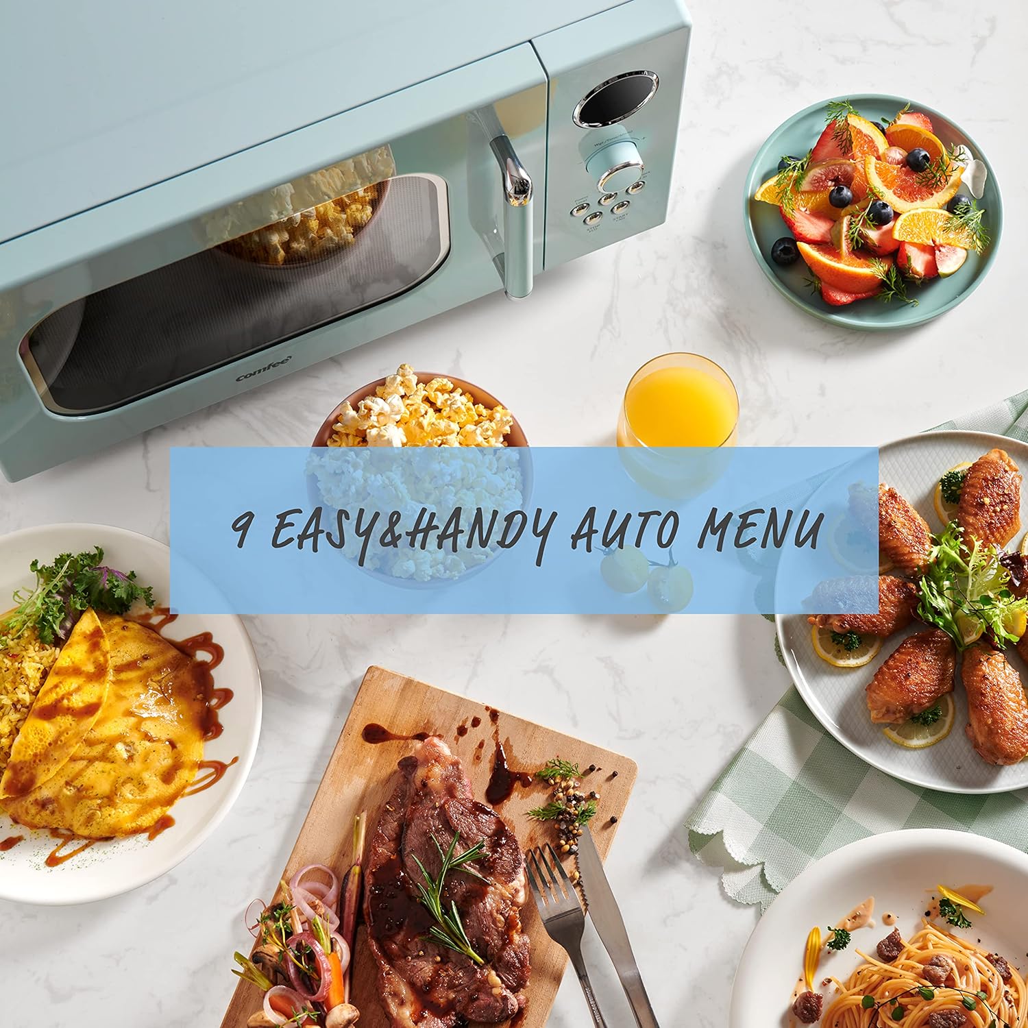 Comfee EM720CPL-PMB Countertop Microwave Oven with Sound On/Off, ECO Mode and Easy One-Touch Buttons, 0.7 Cu Ft, Black