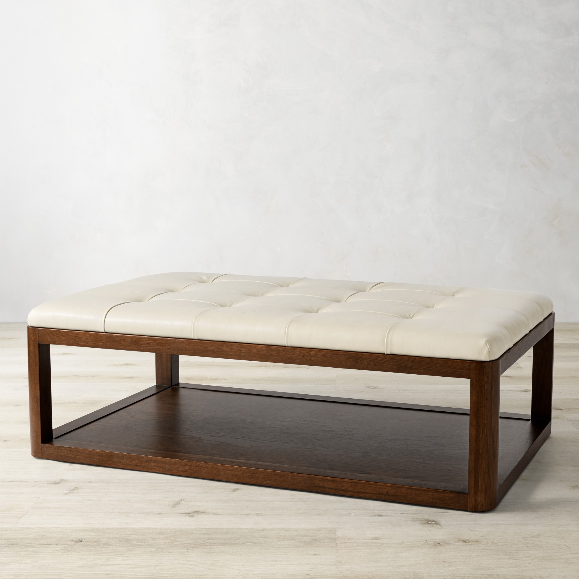 Porte Grid Tufted Rectangular Ottoman (48