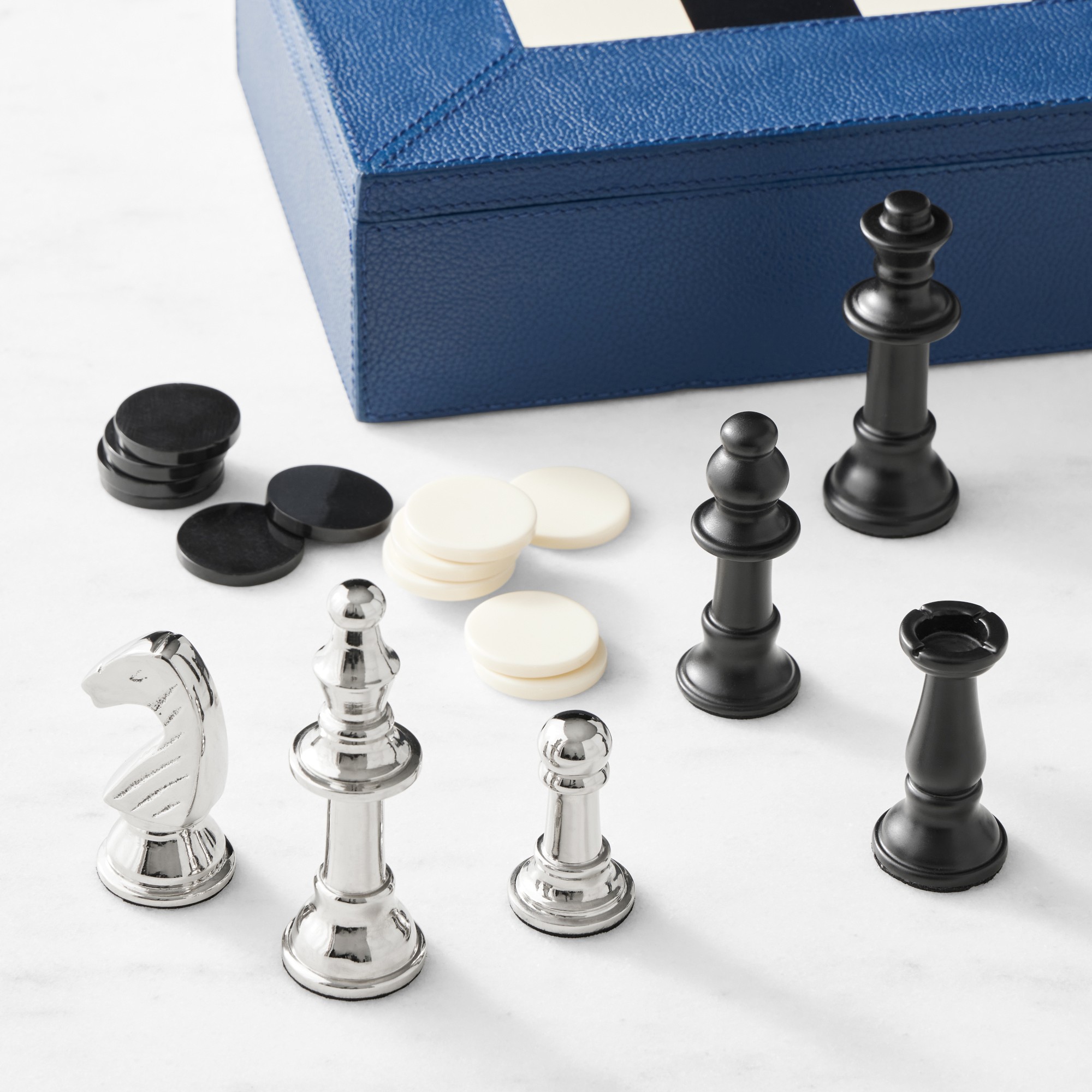 THE GEORGE x Williams Sonoma Home Leather Chess and Checkers
