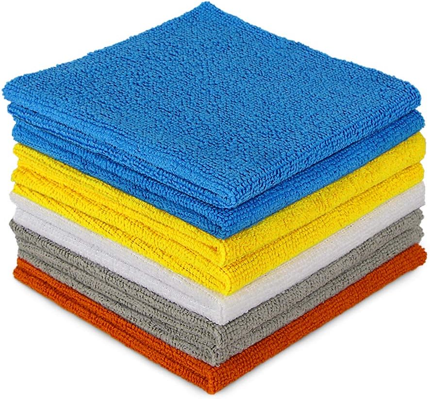 AIDEA Microfiber Cleaning Cloths-8PK, All-Purpose Cleaning Towels, Soft Absorbent Cleaning Rags Kitchen Towels, Lint-Free Dusting Cloth for House, Kitchen, Car, Window-(12in.x 12in.)