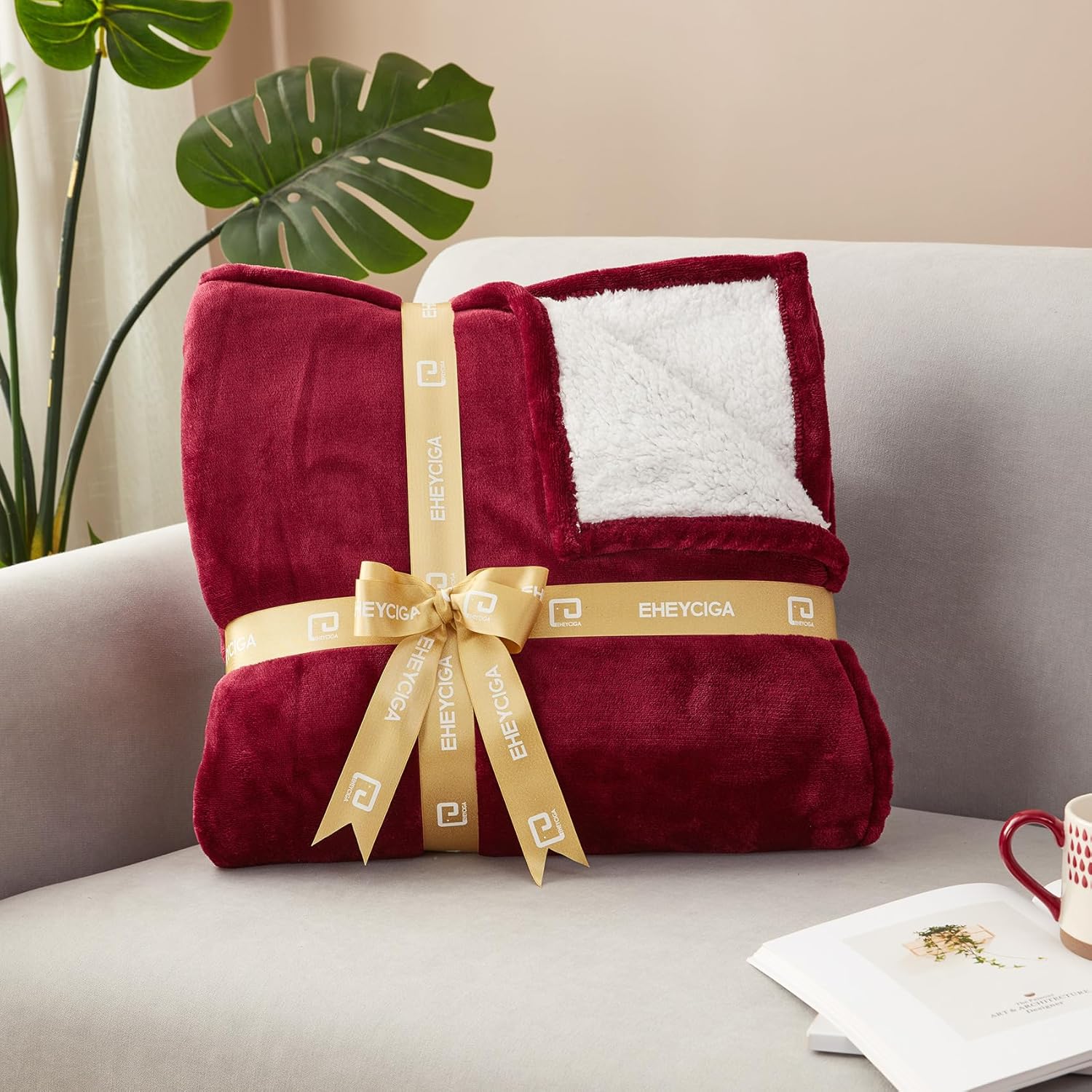 EHEYCIGA Heated Blanket Electric Blanket Throw - Heating Blanket with 9 Heating Levels & 10 Hours Auto Off, Soft Cozy Sherpa Washable Blanket with Fast Heating, 50 x 60 Inches