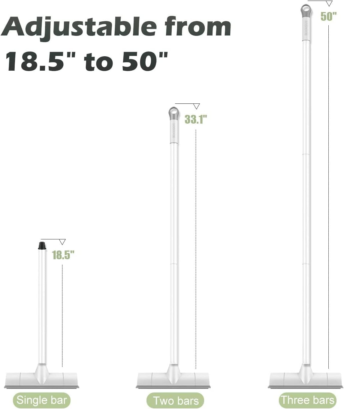 BOOMJOY Floor Scrub Brush with Long Handle, 2 in 1 Scrape and Brush, Stiff Bristles Floor Scrubber, Deck Brush for Cleaning Bathroom, Patio, Garage, Kitchen, Bath, Tile