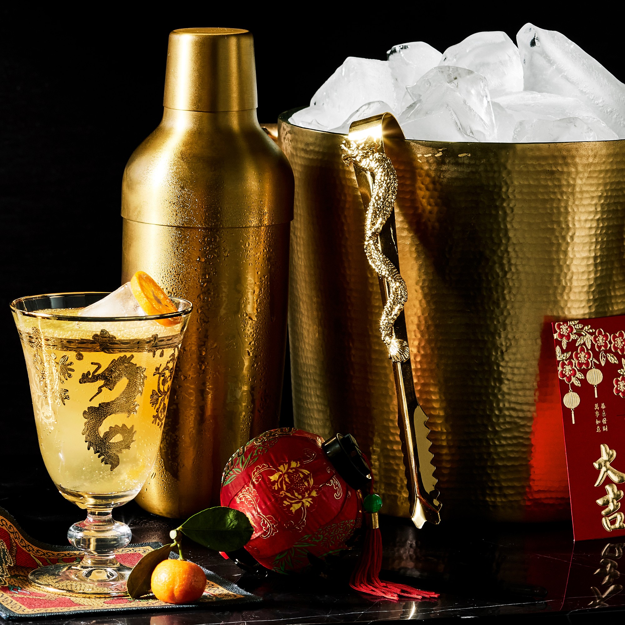 Williams Sonoma Antique Brass Ice Bucket with Tongs