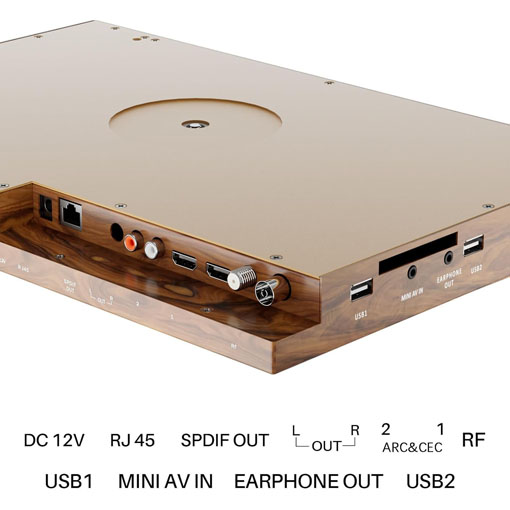 [2024 Black Friday Deal + Fast Delivery]SYLVOX 15.6'' Flip Down Smart TV Under Cabinet TV | Supports 360 Degree Rotation WiFi & Wireless Connection(Wood Grain Color)